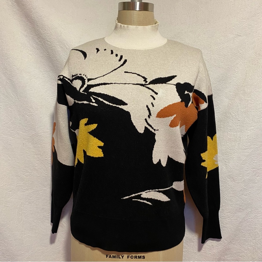 Ted Baker London graphic floral jacquard sweater.